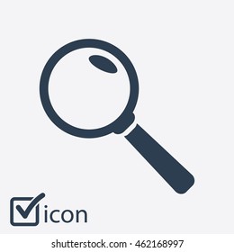 Icon of loupe. Search button .Magnifying glass. Flat design style. Vector EPS10.
