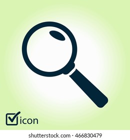 Icon of loupe. Search button .Magnifying glass. Flat design style. Vector EPS10.