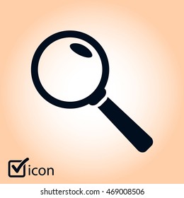 Icon of loupe. Search button .Magnifying glass. Flat design style. Vector EPS10.