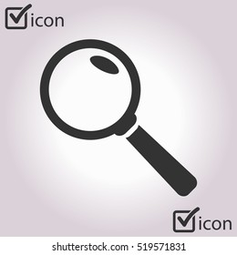 Icon of loupe. Search button .Magnifying glass. Flat design style. Vector EPS10.