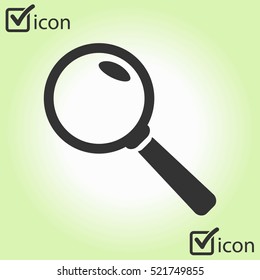Icon of loupe. Search button .Magnifying glass. Flat design style. Vector EPS10.