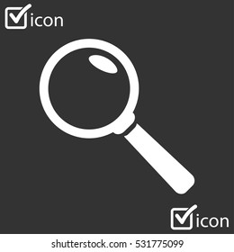 Icon of loupe. Search button .Magnifying glass. Flat design style. Vector EPS10.