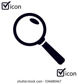 Icon of loupe. Search button .Magnifying glass. Flat design style. Vector EPS10.