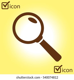Icon of loupe. Search button .Magnifying glass. Flat design style. Vector EPS10.