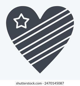 Icon Love America. related to America symbol. glyph style. simple design illustration