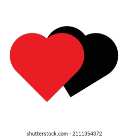 icon i love black red solid two color plate