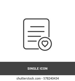 Icon love document Single Icon  Graphic Design