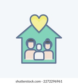 Icon Love Familys. related to Family symbol. simple design editable. simple illustration