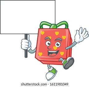 An icon of love gift red cartoon character style bring board