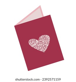 Icon of love greeting card for Valentines day, flat icon isolated on white background. Valentines day concept. Vector illustration in flat style for web design, banner, flyer, card, invitation.