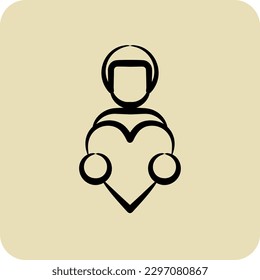 Icon Love Hand. related to Family symbol. glyph style. simple design editable. simple illustration