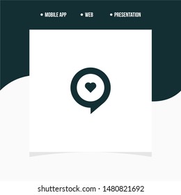 Icon love heart chat simple design