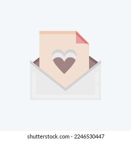 Icon Love Letter. related to Valentine's Day symbol. flat style. simple design editable. simple illustration