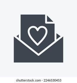 Icon Love Letter. related to Valentine's Day symbol. glyph style. simple design editable. simple illustration