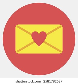 Icon love letter. Traditional tattoo elements. Icon in color mate style.
