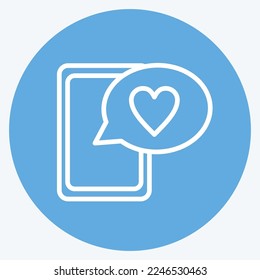 Icon Love message. related to Valentine's Day symbol. blue eyes style. simple design editable. simple illustration