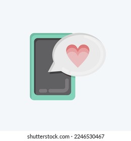 Icon Love message. related to Valentine's Day symbol. flat style. simple design editable. simple illustration