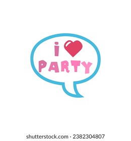icono Me encantan las fiestas, una nube sobre fondo blanco, ilustración vectorial