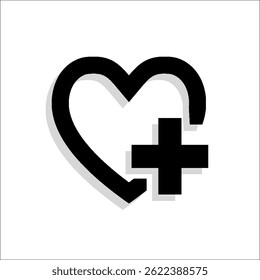 Icono Love Plus, Plus, Icono de línea de Vector, signo de exclamación