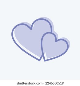 Icon Love. related to Valentine's Day symbol. two tone style. simple design editable. simple illustration