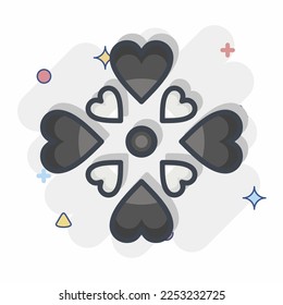 Icon Love. related to Volunteering symbol. Comic Style. Help and support. friendship