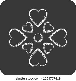 Icon Love. related to Volunteering symbol. chalk style. Help and support. friendship