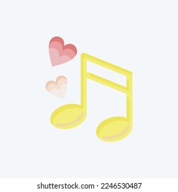 Icon Love Song. related to Valentine's Day symbol. flat style. simple design editable. simple illustration