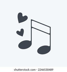 Icon Love Song. related to Valentine's Day symbol. glyph style. simple design editable. simple illustration