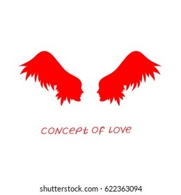Icon of love. Vector illustration, metaphor of passion. Template for Valentine's day. Helpful element for web design and print. Editable vector with a wide range of applications.