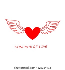 Icon of love. Vector illustration, metaphor of passion. Template for Valentine's day. Helpful element for web design and print. Editable vector with a wide range of applications.