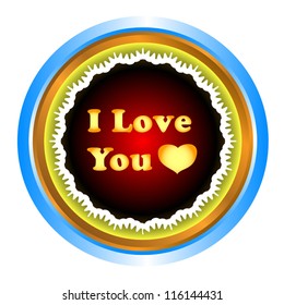 Icon I love you with heart on a white background