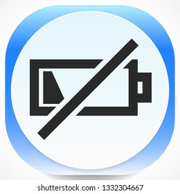 Icon with low battery symbol, Battery level indicator