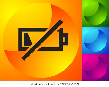 Icon with low battery symbol, Battery level indicator