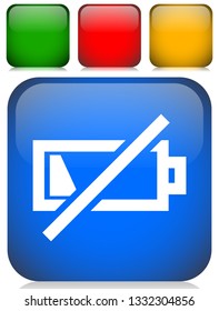 Icon with low battery symbol, Battery level indicator