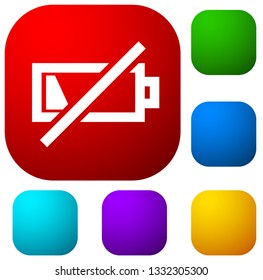 Icon with low battery symbol, Battery level indicator