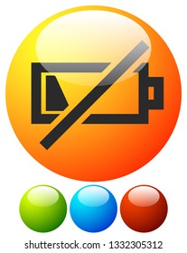 Icon with low battery symbol, Battery level indicator