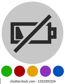 Icon with low battery symbol, Battery level indicator