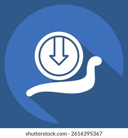 Icon Low Speed. related to Save the World symbol. long shadow style. editable
