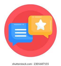 Icon of loyalty chat in flat round design