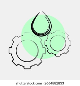 Lubricante Icon. Elementos de la Industria Petrolera. Icono en estilo de mancha de color.