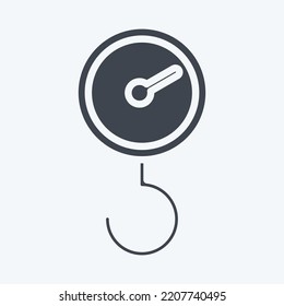 Icon Luggage Scales. suitable for education symbol. glyph style. simple design editable. design template vector. simple illustration
