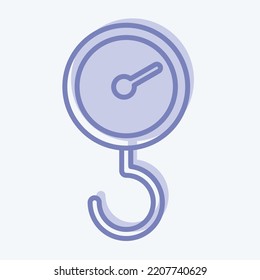 Icon Luggage Scales. suitable for education symbol. two tone style. simple design editable. design template vector. simple illustration