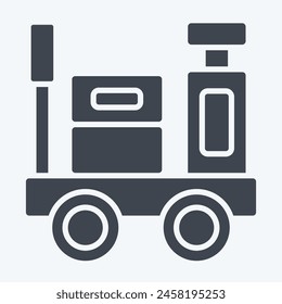 Icon Luggage Trolley. related to Train Station symbol. glyph style. simple design illustration