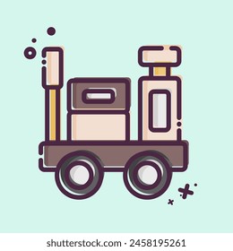 Icon Luggage Trolley. related to Train Station symbol. MBE style. simple design illustration