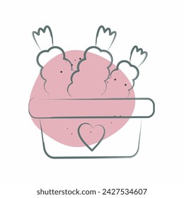 Icon Lunch Box. related to Picnic symbol. Color Spot Style. simple design editable. simple illustration