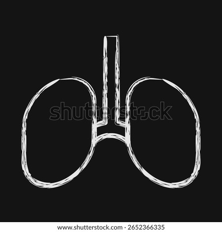 Icon lungs. Medical elements. Icon in chalk style.