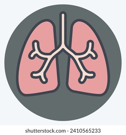 Icon Lungs. related to Respiratory Therapy symbol. color mate style. simple design editable. simple illustration