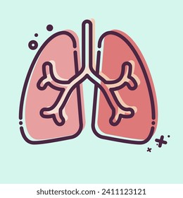 Icon Lungs. related to Respiratory Therapy symbol. MBE style. simple design editable. simple illustration