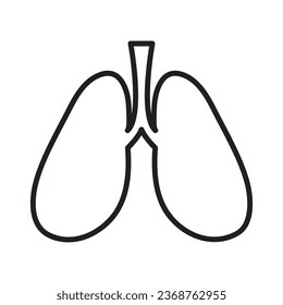 Icon lungs. Simple liner flat illustration on white background..eps