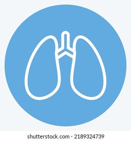 Icon Lungs. suitable for education symbol. blue eyes style. simple design editable. design template vector. simple illustration